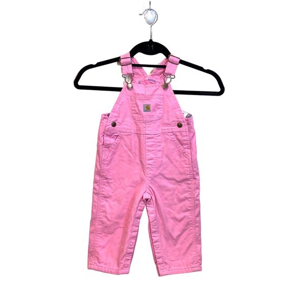 Pink Carhartt Overalls Fleece Lined  Girls Overalls 12m - Picture 1 of 8